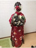 成人式振袖着付、セット、ポイントメイク