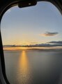 キズナ(KIZUNA) 飛行機からの夕日