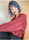 透けバング×ハイトーンカラー