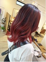アーブル ヘアーアンドメイク(ARBRE) レッドグラデーションカラーブリーチデザインカラーミディアム