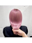 ダブルカラーピンクベージュケアブリーチハイトーン髪質改善