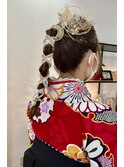 卒業式 袴着付け ポニーアレンジ