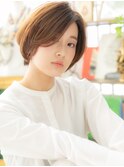 キャラメルベージュアシンメトリー大人ボブh2志木20代30代40代