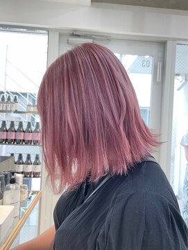 ガリカ シーム(Gallica/SEAM) 【川辺晴加】ハイトーンピンクベージュx切りっぱなしボブ