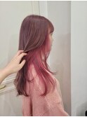 黒髪/グレーベージュ/レイヤーロング/前髪パーマ/仙台