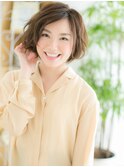 千早/髪質改善/前髪パーマ×ゆるふわ巻きマッシュボブa