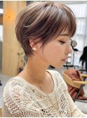 前髪あり小顔つや髪顔まわり簡単スタイリングショートボブヘア