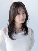20代30代ミディアム顔周りレイヤーカット髪質改善トリートメント