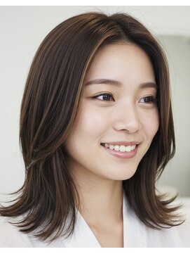 エス 天満扇町(esu) ya/ミディアムヘア/ダークブラウンカラー/艶髪