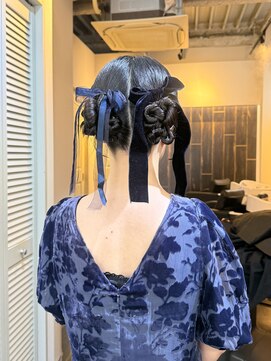 お呼ばれヘア/タイトヘアアレンジ/ツインアレンジ