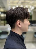 men's/メンズ/ダウンパーマ/黒染め/韓国/ブルーブラック/池袋