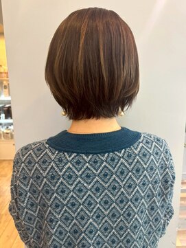 アトリエ タキ(atelier.taki) ショートボブ ブラウンカラー 髪質改善 大人ボブ 30代 40代