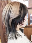 ハッシュカットデザインカラーウルフカットレイヤーソフトウルフ