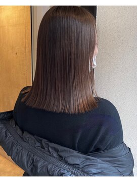 ロッカヘアエジェ(ROCCA hair eje.) ダークアッシュうる艶ストレートミディ