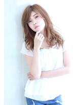 オーロ 緑地公園店(ORO)&nbsp;かき上げ前髪　ハイトーンカラー