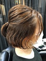 櫛の屋&nbsp;ゆるパーマ×オレンジインナーカラー《ラムネhairヒサマツ》