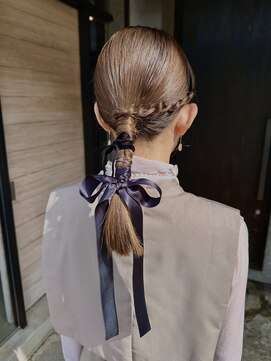 ピエスヘア(PIE'CE HAIR) 静岡/清水 タイトアレンジ × ベロアリボン