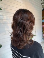 ラコスタ(LaCosTa)&nbsp;30代40代ブラウンクセ毛風パーマスタイルロングボリューム感UP