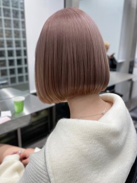 サンクプロジェクト(cinq PROJECT) 顔まわりレイヤーショートボブラベンダーベージュカラー韓国風