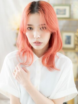 カバーヘア ブリス 志木南口駅前店(COVER HAIR bliss) チェリーレッド個性的ロングウルフレイヤーa志木10代20代30代