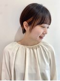 丸みショートボブインナーカラーケアブリーチピンクベージュ