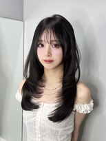 ノク 渋谷(nok)&nbsp;韓国ヘア 艶髪 透明感カラー ミディアムレイヤー トレンドヘア