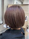 ワインレッド/暖色カラー/赤髪/ボブ/チェリーレッド
