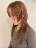 ブリーチなし◎透明感ミルクティーベージュレイヤー春カラー