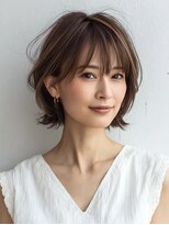 Heart's美人設計と白髪ぼかし専門店 青山表参道店 脱白髪染め/ショートヘア【ハーツ】&nbsp;白髪ぼかし脱白髪染め似合わせショートボブ40代50代60代
