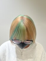 アッシュ 戸塚店(Ash)&nbsp;【戸塚】ハイトーン×ミントグリーンフェイスフレーミングボブ