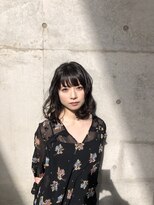 カットインタイムイベ&nbsp;黒髪ミディアム×パーマ