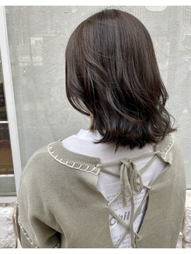 アール 北千住店(ar) 小顔ミディアム透明感グレージュカラー