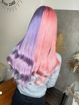 ヘアーデザインルアナ(Hair design Luana.)&nbsp;ロングツートーンカラー ピンク＆ラベンダー