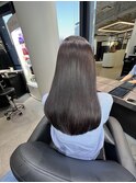 暗髪透明感オリーブグレージュくびれミディアム韓国ヘア