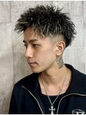 ツイストパーマ　ホワイトメッシュ　メンズパーマ