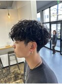 メンズマッシュ　波巻きパーマ　× ツイストスパイラルパーマ