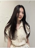 小川/ブリーチなし地毛風カラー透明感カラー顔まわりカット