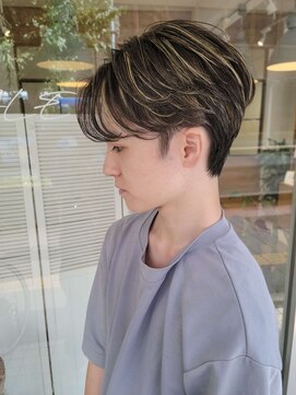 ベール(BALE) メンズコントラストハイライト×フェザーショート【尾野恭平】