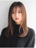 髪質改善 ストレート 顔周りカット アッシュベージュ 20代 美髪