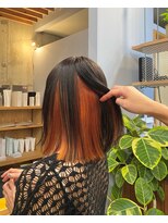 THINK AND インナーカラー / オレンジカラー / 髪質改善カラー