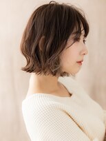 カバーヘア ブリス 志木南口駅前店(COVER HAIR bliss)&nbsp;イヤリングカラー外ハネ切りっぱなしハッシュボブX志木20代30代