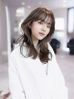 エースハバナ 渋谷(1 HAVANA)&nbsp;ミディアムレイヤーカット×ダークブラウン/前髪カタログ