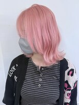 ヘアー アレス(hair ales)&nbsp;ホワイトピンク　ダブルカラー　ケアブリーチ