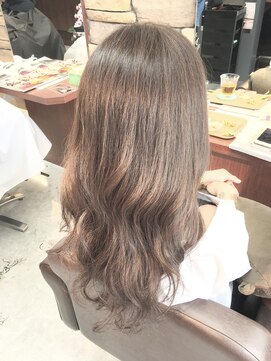 カプア 仙台駅前店(Kapua) ハイ透明感カラー カーキグレージュ小顔セミディ10代20代30代