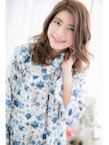 ミック ヘアアンドメイク アップ 駒込店(miq Hair&Make up)&nbsp;アンニュイ大人巻きくせ毛風エアリー鎖骨ミディアムb1