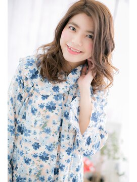 ミック ヘアアンドメイク アップ 駒込店(miq Hair&Make up) アンニュイ大人巻きくせ毛風エアリー鎖骨ミディアムb1