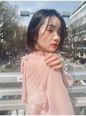 Steelo  シースルーバングボブ×シアーブルーブラック