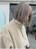ハイトーンカラー　ケアブリーチ　切りっぱなしボブ【天神大名】