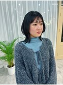 レイヤーボブ／くびれボブ／顔まわりレイヤー／20代30代40代