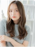 カーキグレージュ顔回りレイヤーこなれロングc6上尾20代30代40代